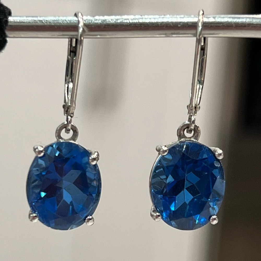 Indian Ocean Quartz Sterling Silver Lever Back Earrings